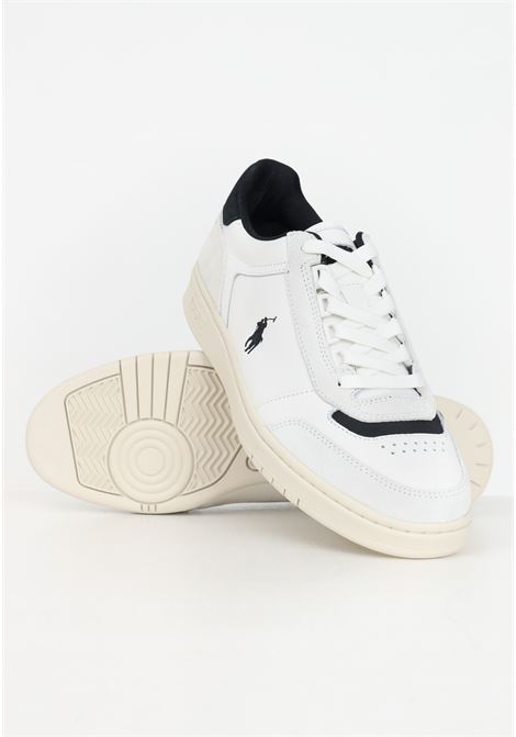 Sneakers bianche e blu da uomo con logo RALPH LAUREN | 809940317004WHITE